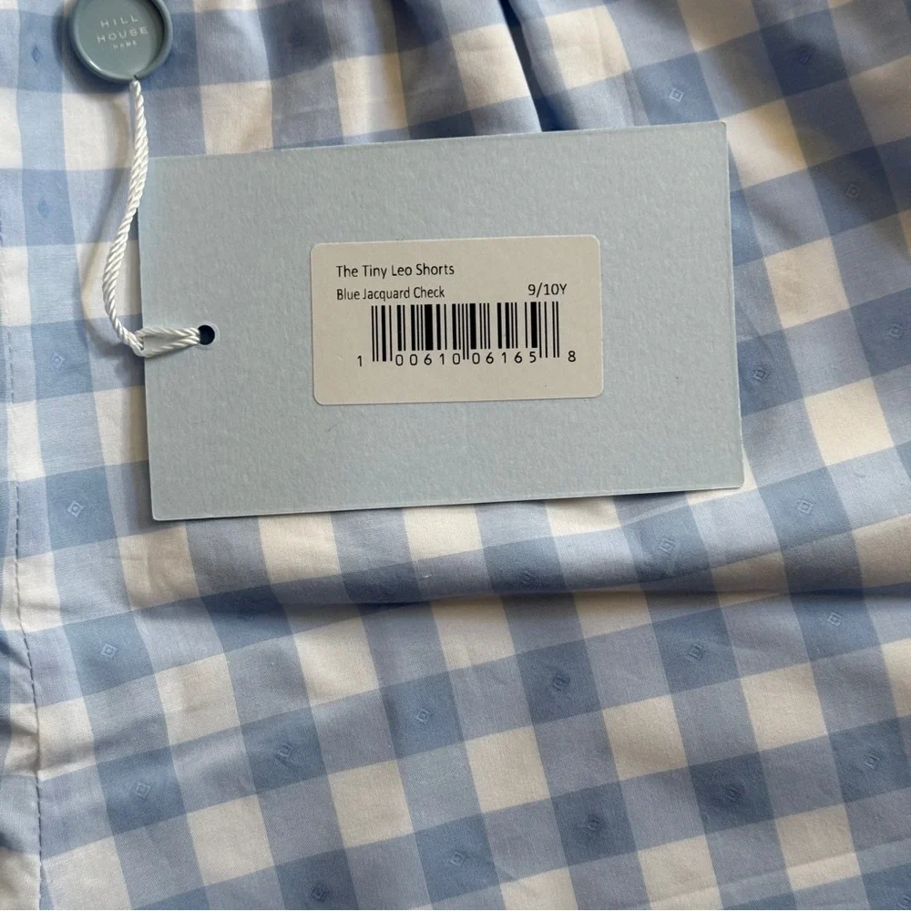 Hill House The Tiny Leo Short Blue Jacquard Check NWT 9/10 Youth